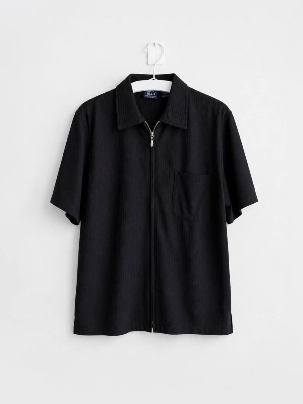 Vintage John Blair Black Zip Polo
